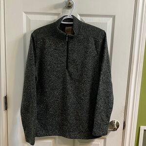 TELLURIDE CLOTHING CO Men's Gray 1/4 Zip High Neck Heavyweight Sweater Medium